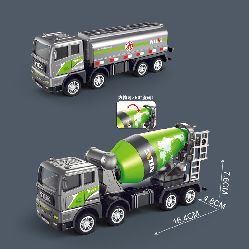 Inercia aleación camión de ingeniería camión niño excavadora camión mezclador camión cisterna modelo de coche de juguete para niños