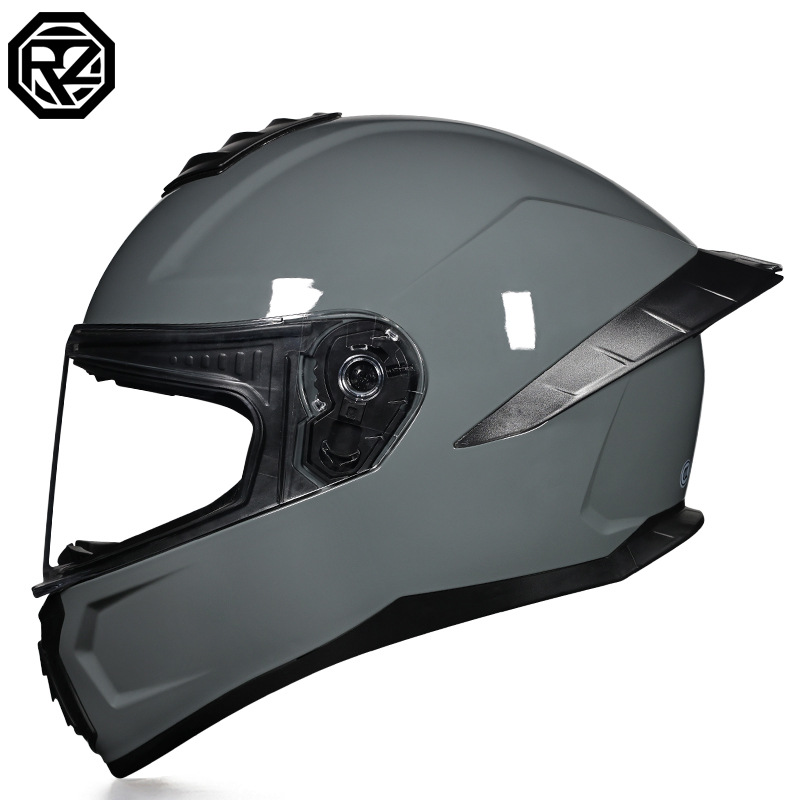 Casco de Motocicleta Certificado ORZ3c para Hombre y Mujer, Casco Integral de Doble Lente, Alerón Trasero Personalizado de Verano, Estilo Semi-Integral con Bluetooth