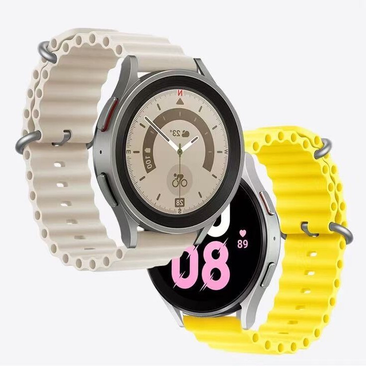 Suitable for 20Mm/22Mm Marine Style Single-Color Silicone Watch Straps with Needle/Clip Buckle for Men and Women, Smart Quick-Release Strap