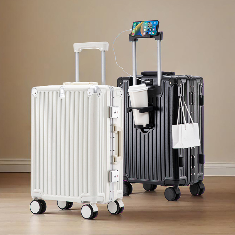 Maleta con marco de aluminio, maleta trolley para mujer, rueda universal multifuncional, estuche para estudiantes de 20 pulgadas, nueva maleta para hombre de 24 pulgadas