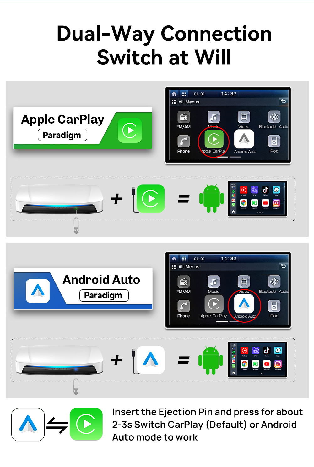 Cross-Border Carlinkit Qualcomm Sdm660 Wireless Carplay Box Adapter HDMI Car-Machine Interconnection Vehicle-Mounted Device