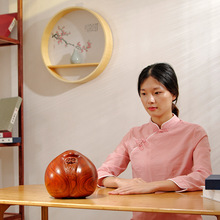 花梨木雕刻福寿桃老寿星公摆件送长辈老人生日祝寿礼品红木工艺品