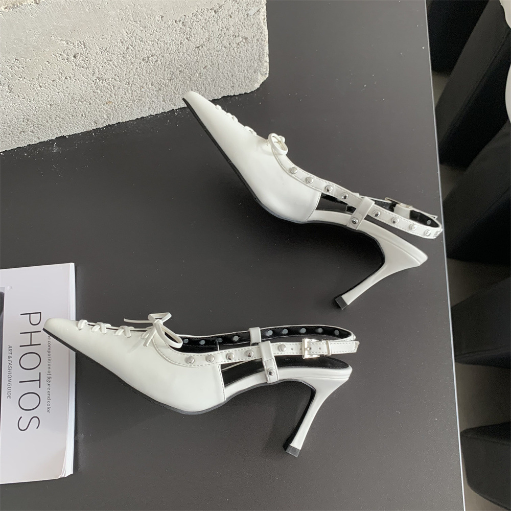 2024 New Spring Shoes European and American Pointed Toe Thin Heels Shallow Mouth Fashion Thin Front Straps and Back Vacuum Sandals_voghion.com