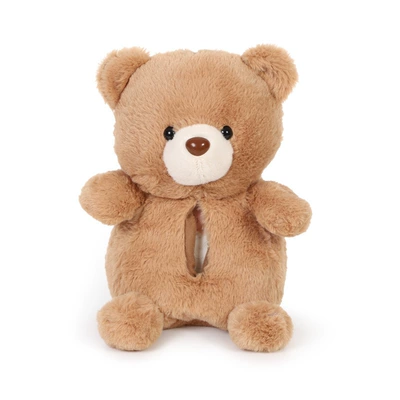 Plush Bear Car Tissue Box Cartoon Car Hanging Tissue Box Cute Seat Back Armrest Box Car Tissue Box (Car tissue box/set) - plush-tissue-box-three-dimensional-white-nose-brown-bear