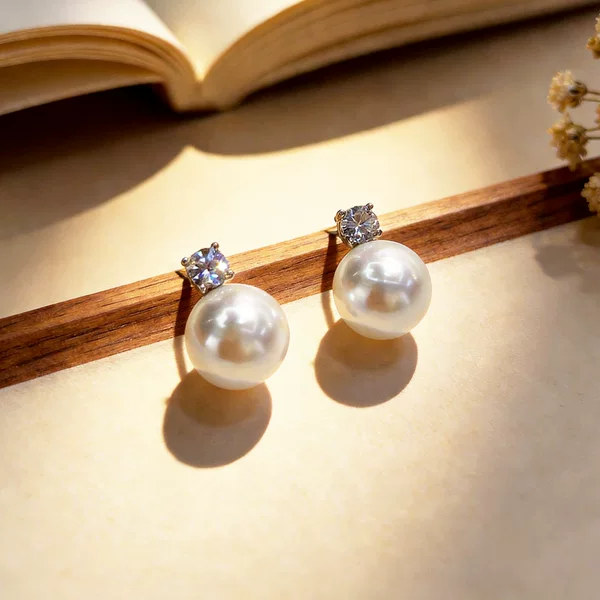 Korean style light luxury zircon Pearl earless ear clip female niche design exquisite fashion earrings elegant all-match earrings