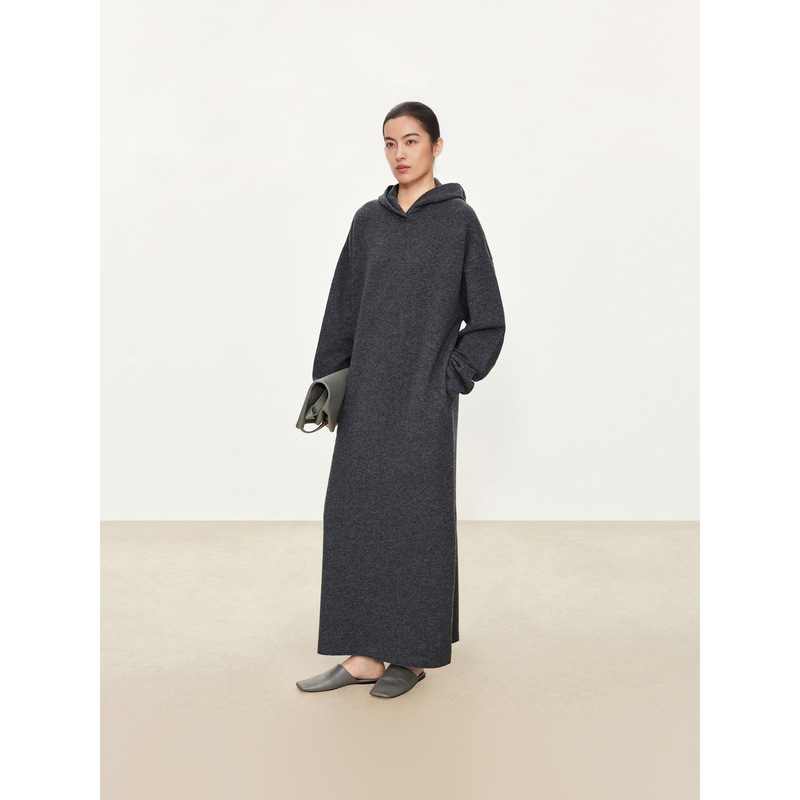 60226 # Three-Dimensional Micro-Velvet Strong Shrink Wool Lazy and Casual_Long/Long Hooded Sweater Lazy Dress 60226 # Three-Dimensional Micro-Velvet Strong Shrink Wool Lazy and Casual_Long/Long Hooded Sweater Lazy Dress