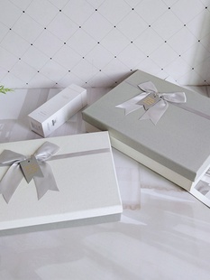 Gift Box Empty Box Gray Simple Gift for Boys and Girls High-End Pajamas Birthday Clothes Packaging Scarf Gift Box