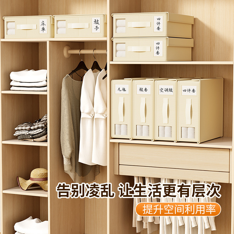 跨境新品无纺布床单四件套收纳盒带盖 家居用品收纳盒抽屉储物盒|undefined