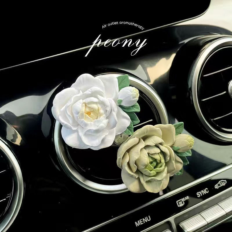 ジャスミンカーアロマセラピーカーエアコン吹き出し口香水車内装飾クチナシの花ディフューザーストーンフレグランス|undefined