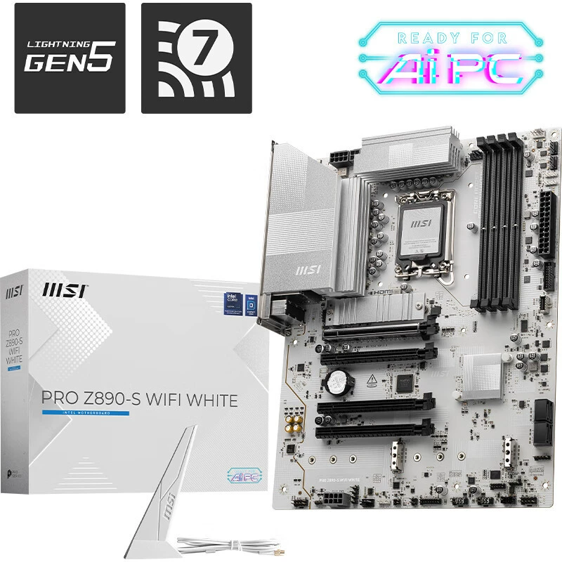 Материнская плата Pro Z890-S wifi белая/белая с поддержкой CPU 285K265K26