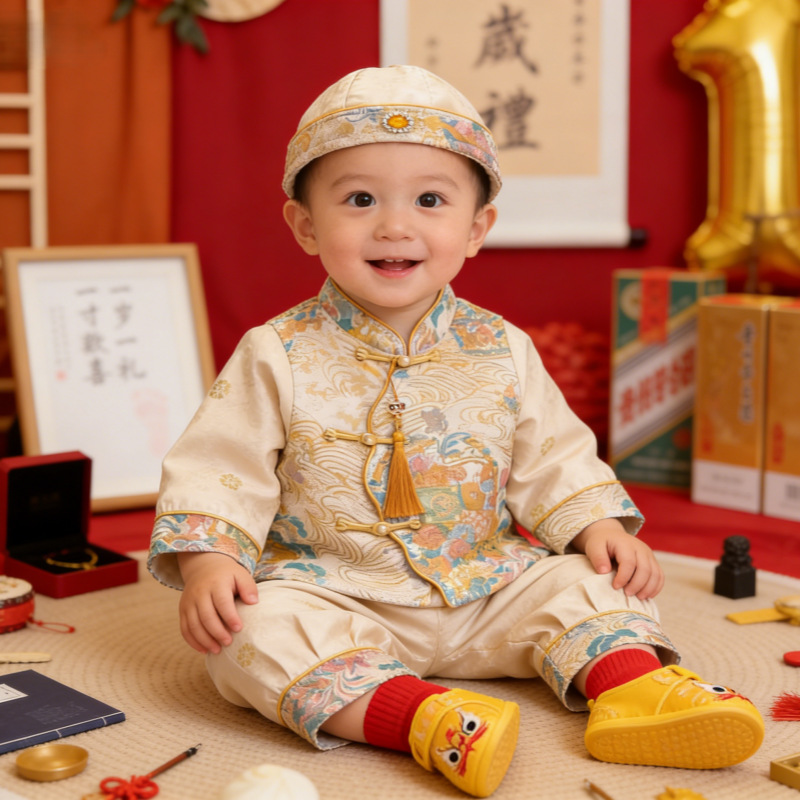Hanfu for boys, spring children's set, festive dress, special occasion clothing, Chinese style 3