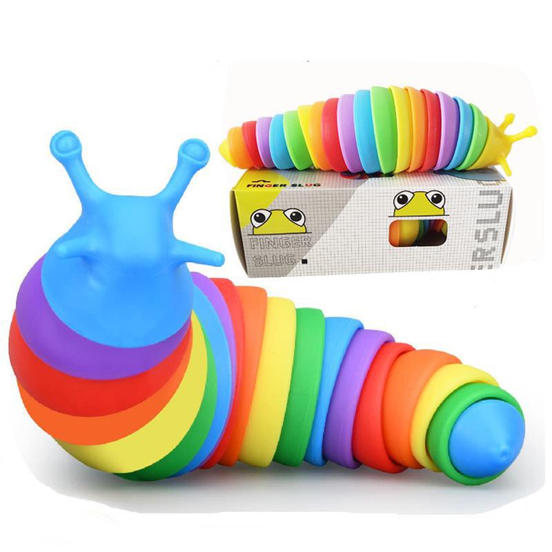 Cross-Border New Product Caterpillar Stress Relief Toy Fidget Slug Educational Stress-Relief Slime Toy