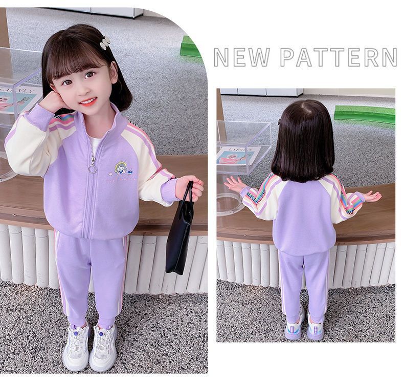 Girls' Baseball Sui Se, Fashionable Sree 2023 New Children's Wear Spring and Auumn Baby Fashion Spors Two Piece_voghion.com