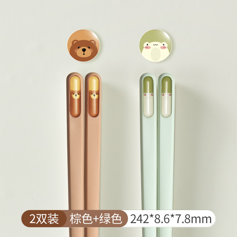家庭用のかわいい風箸、高価値、抗菌、防カビ、マカロン漫画の形、高温耐性のキッチン合金箸|undefined