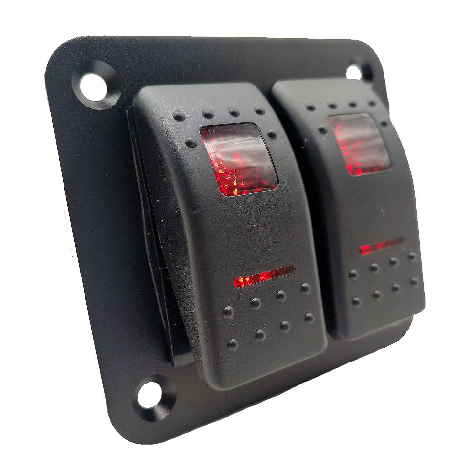 外贸爆款改装车房车轮船吧台通用开关两位面板组合8脚汽车配件12v