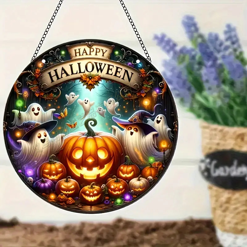 Transfronterizo serie de Halloween acrílico captador de sol artesanía decoración creativa colgante acrílico disco