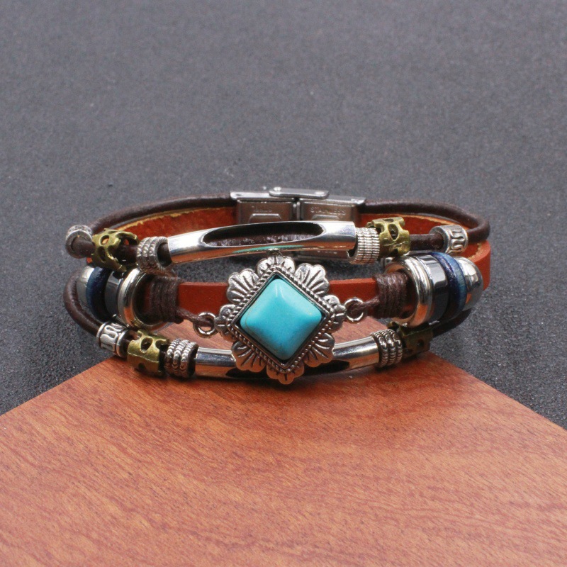 BST-0050-brown leather diamond