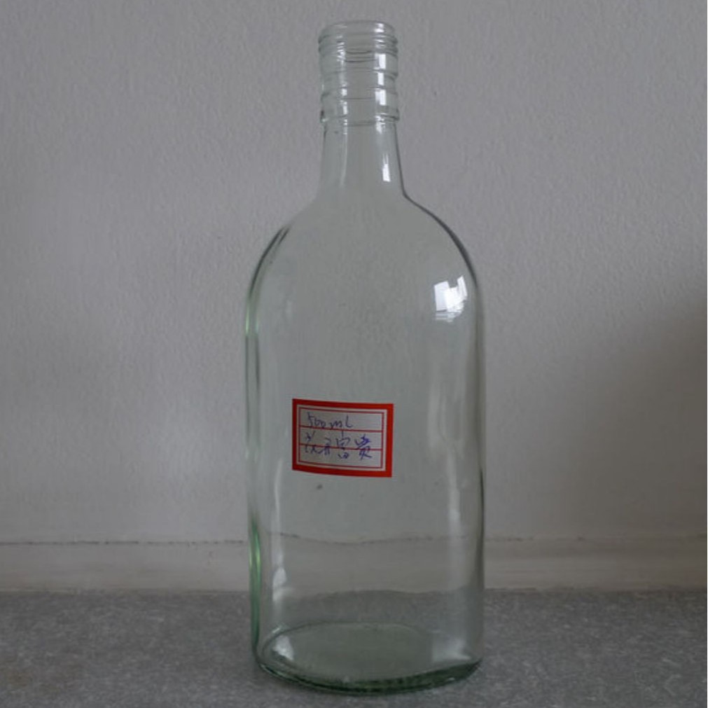 【人玻】500ML花开富贵白酒酒瓶 耐热耐高温耐压饮料玻璃白酒瓶