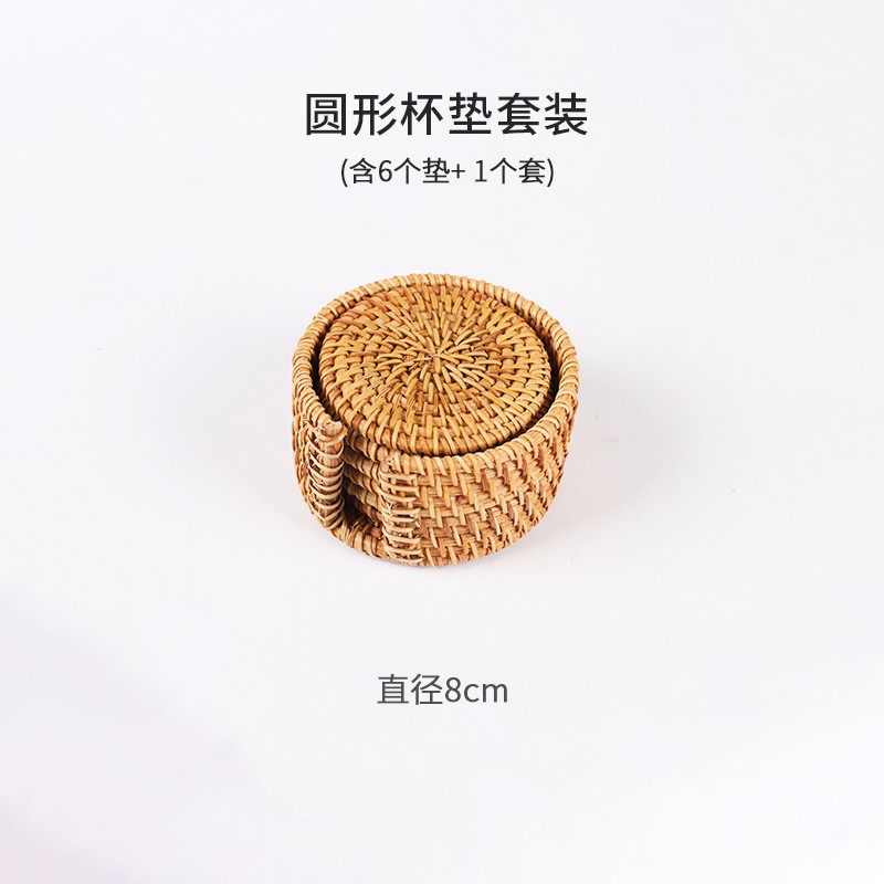 Posavasos de ratán vietnamita, teteras hechas a mano, ceremonia del té, juego de té, mantel de aislamiento térmico, mesa de comedor, plato de salud a prueba de escaldaduras, taza