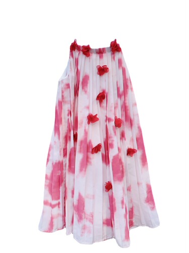 Parent-child wear  new summer style French design tie-dye suspender dress mother-daughter wear long fairy skirt