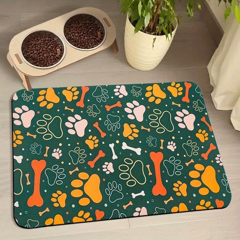 Alimentos para perros y gatos, almohadilla de barro de algas, almohadilla de alimentación a prueba de salpicaduras y humedad, absorción de agua, secado rápido, lavado y espesado