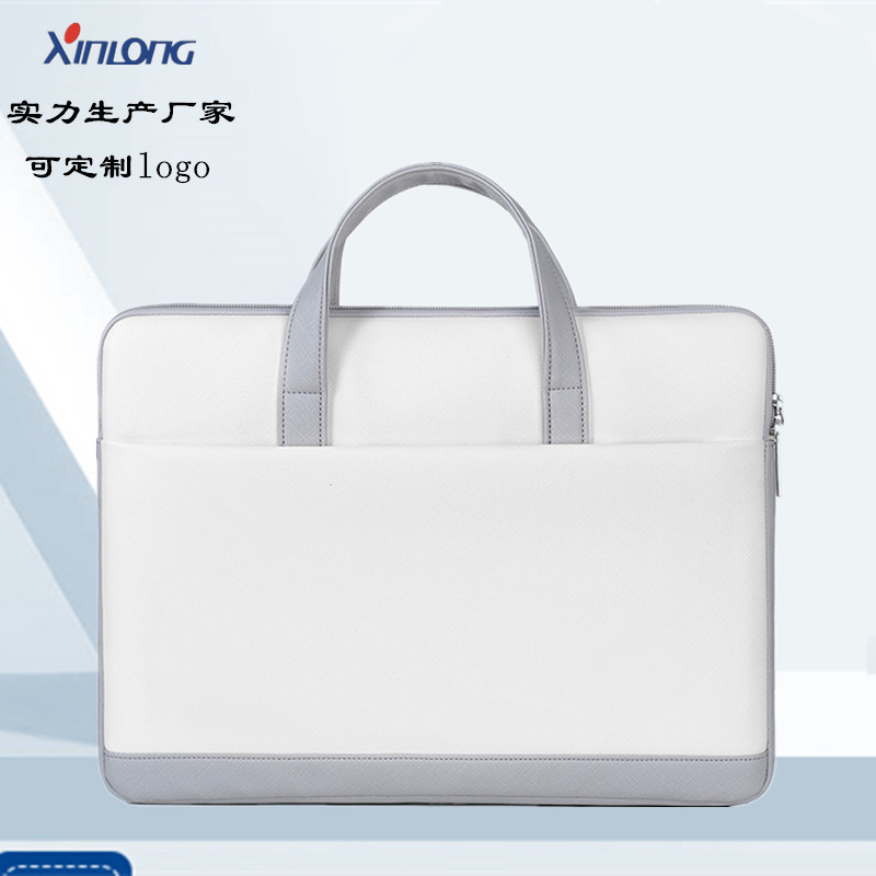 Wholesale Fashion Laptop Bag Women's Texture Handbag Fresh and Simple Briefcase Solid Color Portable Crossbody Bag