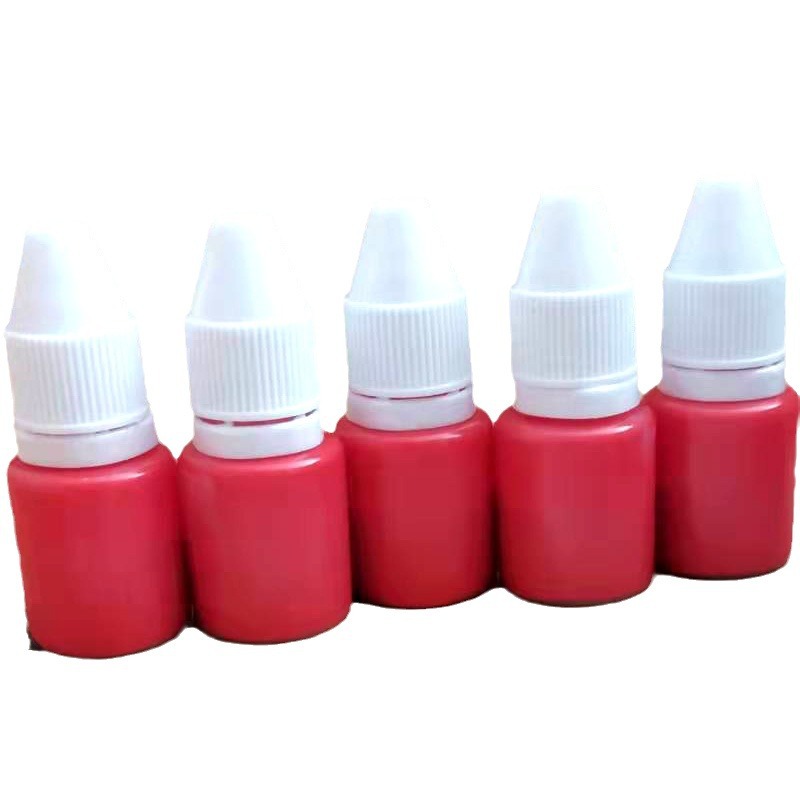光敏印油3.5g分装瓶红蓝黑印章材料快干油墨印迹清晰颜色深
