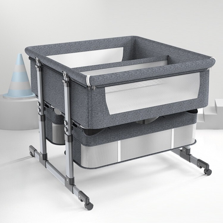 Twin Crib Convenient Baby Double Bed Child Bed Double Tire Crib Twins Crib Bed