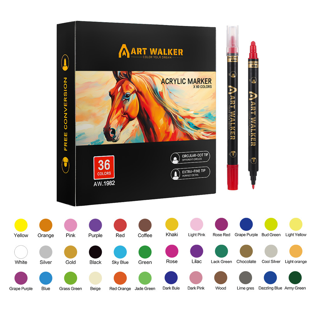 Bolígrafo de tejido Juego de marcadores acrílicos de dos cabezas Zapatos de bricolaje Pincel de pintura de tela Pincel de estudiante de pintura de color a base de agua