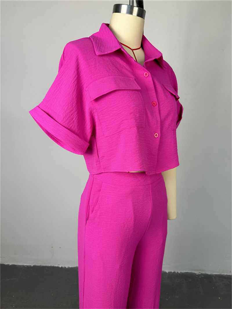 Holiday Daily Women's Casual Solid Color Polyester Button Pant Co-ord Set Pants Sets display picture 9