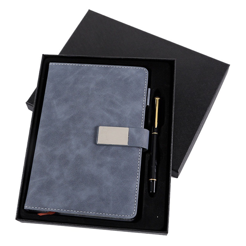 New notebook gift box suit metal signature pen printed logo business office commemorative gift gel pen suit