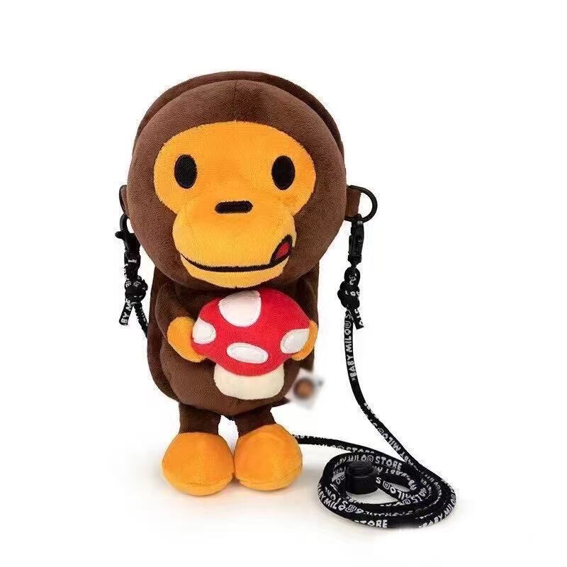 潮牌BABY MILO MOBILE PHONE BAG猴子儿童斜跨包包手机迷你单肩包|undefined