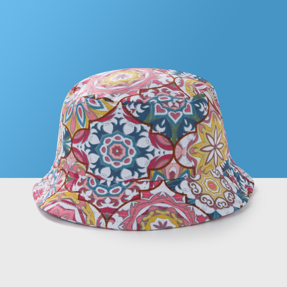 European And American Children's Color Floral Fisherman Hat Wholesale display picture 2