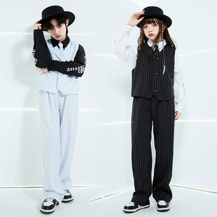 Children's Popping Costume locking Lock Dance Suit Street Dance Suit Children's Mechanical Dance Costume