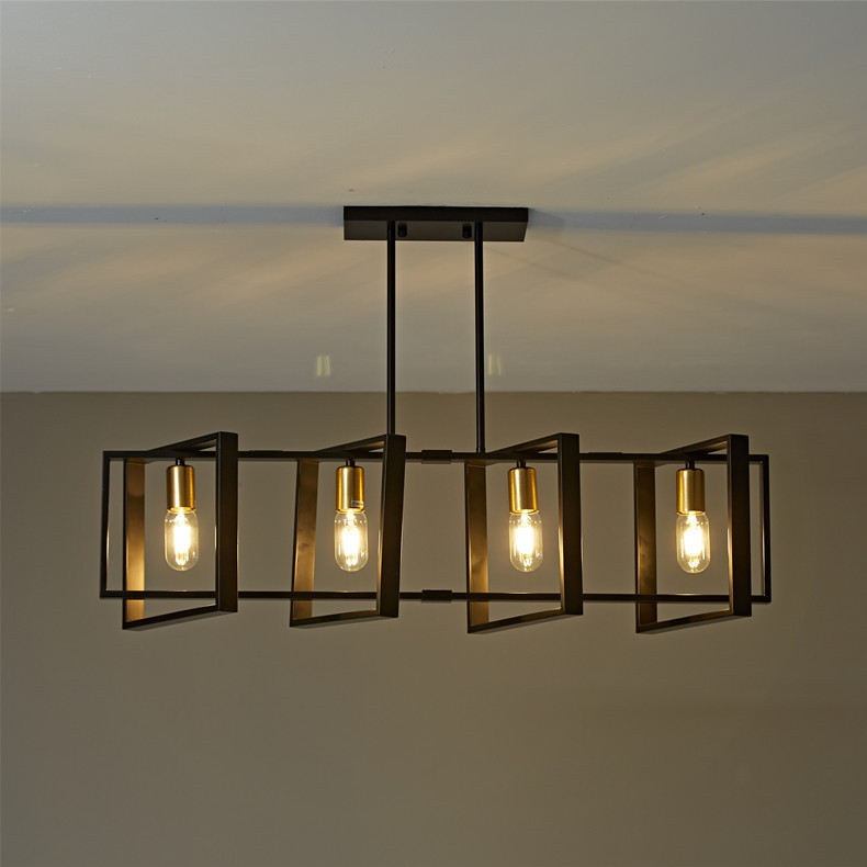 Transfronterizo para Amazon lámpara de sala de estar estilo industrial norteamericano madera sólida lámpara de mesa de restaurante candelabrera de hierro forjado 6270