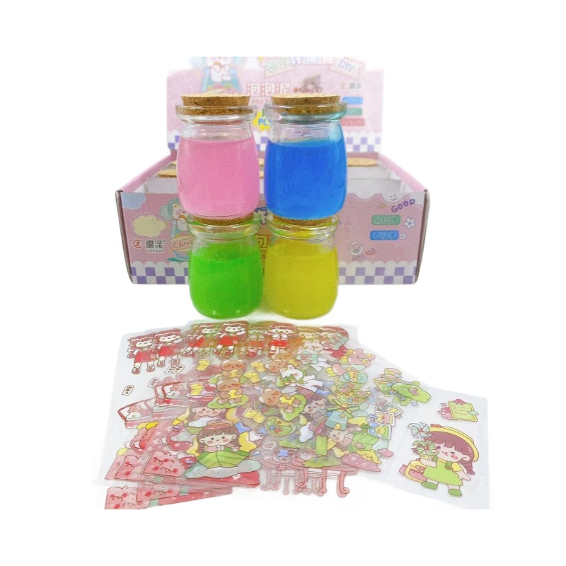 Juguetes para niños nuevos barro de color barro de cristal pudín burbujeante de barro nocturno botella de barro slim 2 yuanes al por mayor
