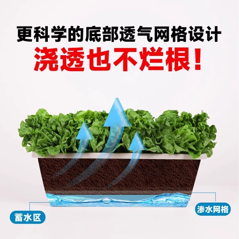 家庭用ベランダ菜園用具、野菜栽培用長方形プランター、多肉植物用プラスチックガロンポット、通気性のある植木鉢|undefined
