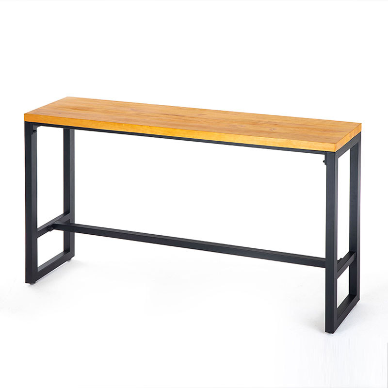 Industrial-style Long Bar Table Household Simple Restaurant Bar Milk Tea Shop Wall-leaning Solid Wood High Table and Chair Combination