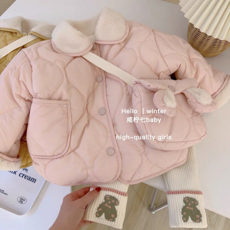 包邮女童棉服冬季新款儿童加绒棉衣洋气女宝宝甜美冬装加厚保暖外
