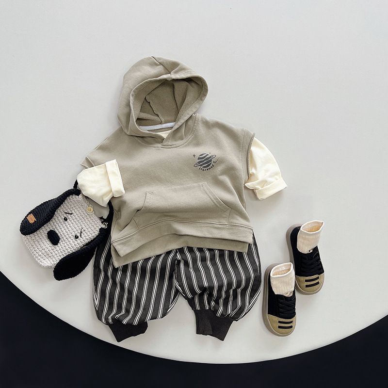 Ropa infantil para niños chaleco de otoño nuevo chaleco de niñas con sombrero coreano suelto chaleco de niños bebé chaleco de moda