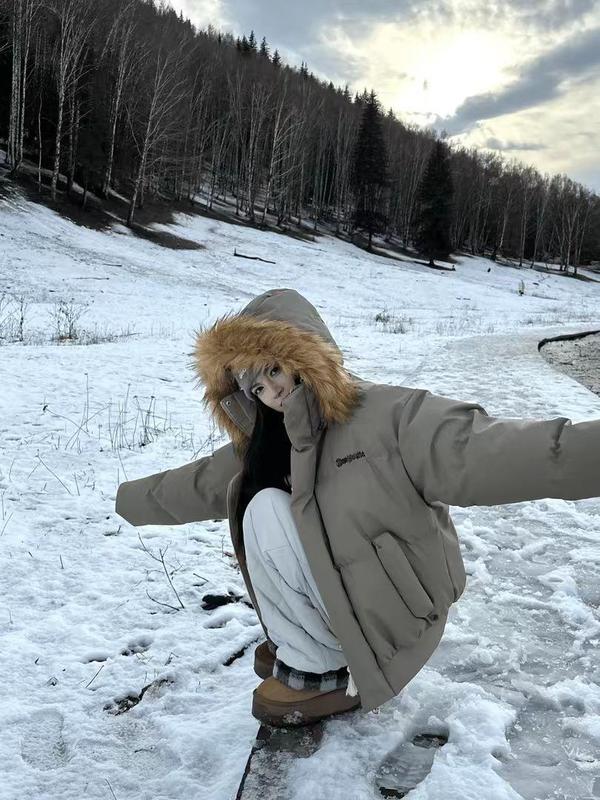 棉衣美式加厚ins羽绒棉服女短款pu皮复古韩版小个子大毛领学院风|undefined