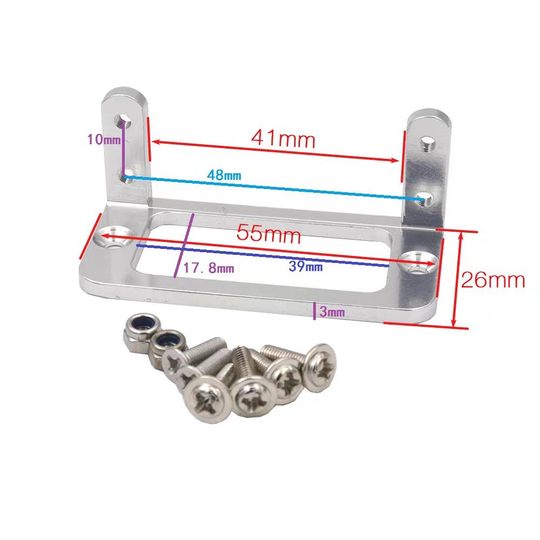 Ship model, model aluminum alloy S3003 rudder frame, mg995 steering gear bracket, server seat
