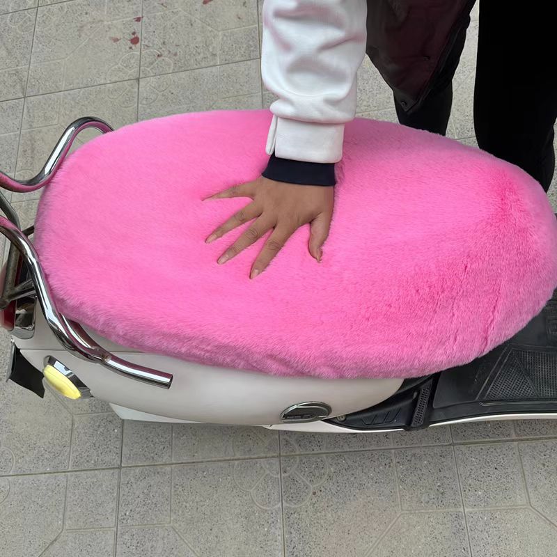 Manufacturer Wholesale Electric Vehicle Warm Seat Cover Plush Winter Thick Universal Electric Motorcycle Seat Cushion Seat Cover Battery Car Seat Cushion