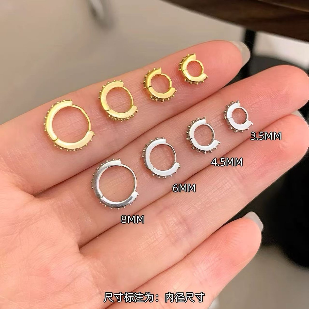 Korean-Style Ins High-End Mini Zircon Hoop Earrings, Small and Delicate, Niche Luxury Earrings for Women