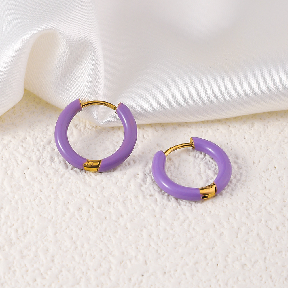 201 Stainless Steel Material 1 Pair Simple Style Geometric Plating 201 Stainless Steel Earrings