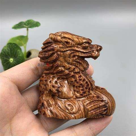 沈水ラオス黄花梨木雕手件文游胡桃手串十二生肖豚ストラップ置物牛|undefined