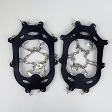 户外冰爪19齿不锈钢雪地防滑鞋套雪爪攀岩装备冰抓登山鞋钉链