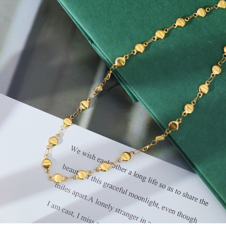 Simple Style Geometric Titanium Steel Gold Plated Necklace