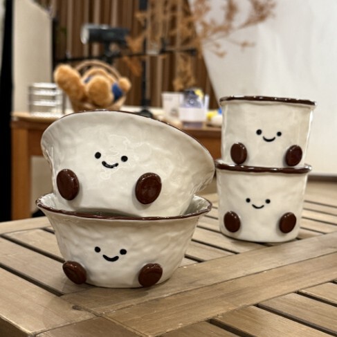 超かわいいココアビーンズシリーズ かわいいミニボウル 両耳カップ かわいい朝食カップ|undefined