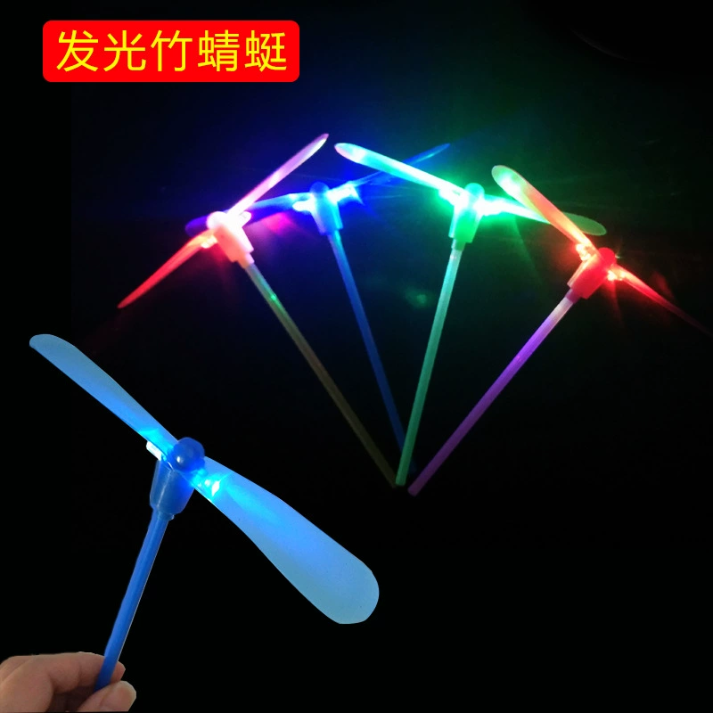 Светоизлучающая бамбуковая Стрекоза вспышка бамбуковая Стрекоза летающее небо фея игрушка ночной рынок толчок киоск горячая Распродажа светоизлучающая игрушка оптом
